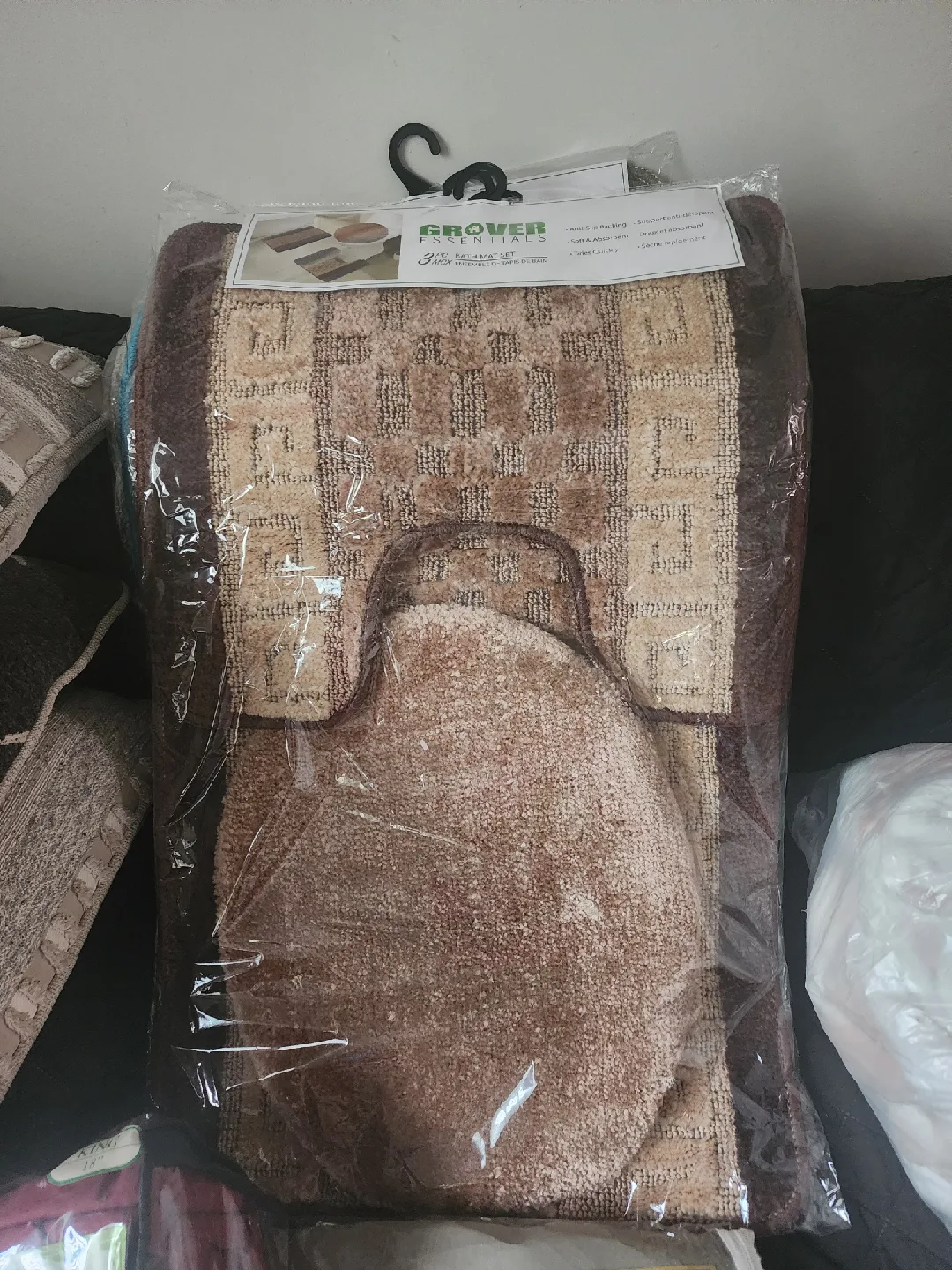 Grover Essentials 3pc Bath Mat Set - New!