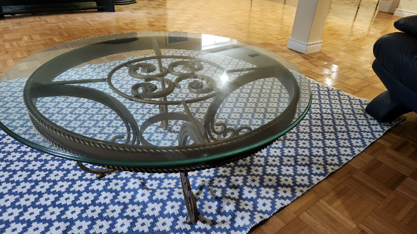 Round Glass Top Coffee Table