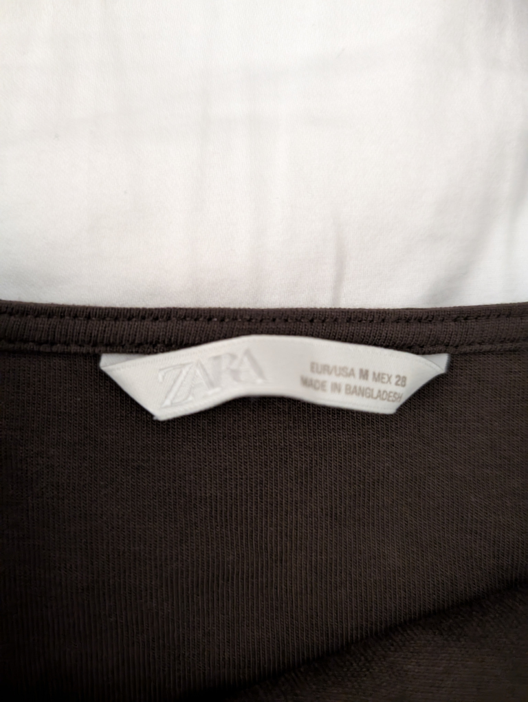 Zara Brown Two-Piece Set Crop Zipped Top Size M Fall wear - photo 2