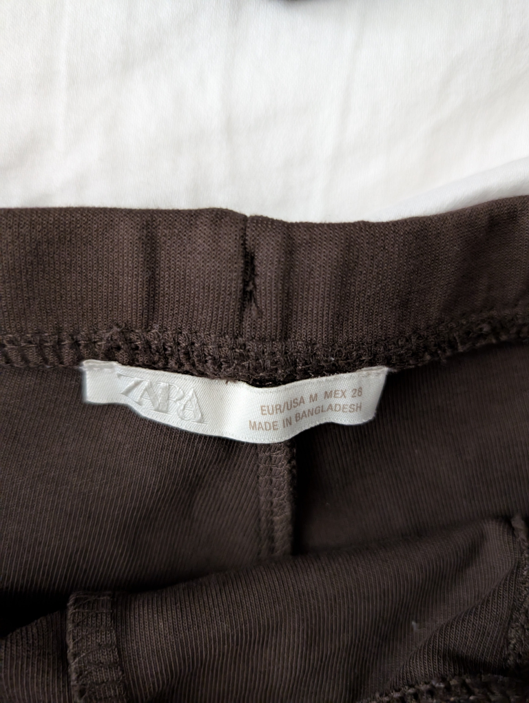 Zara Brown Two-Piece Set Crop Zipped Top Size M Fall wear - photo 3