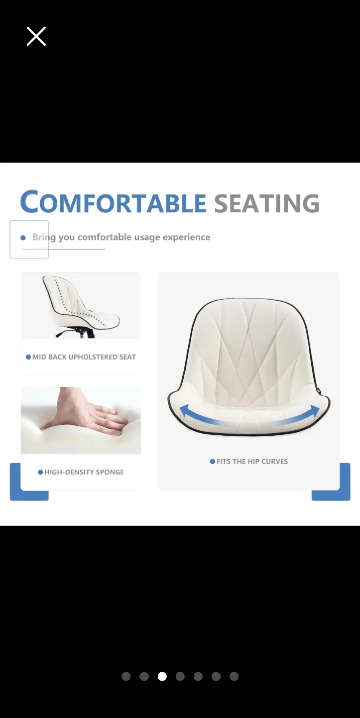 White Sunray Lines Design Office Chair image indicator(3)