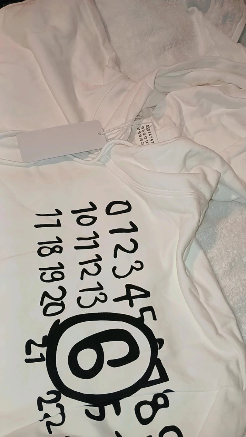 Maison Margiela White Number Print Hoodie - Size L - photo 2