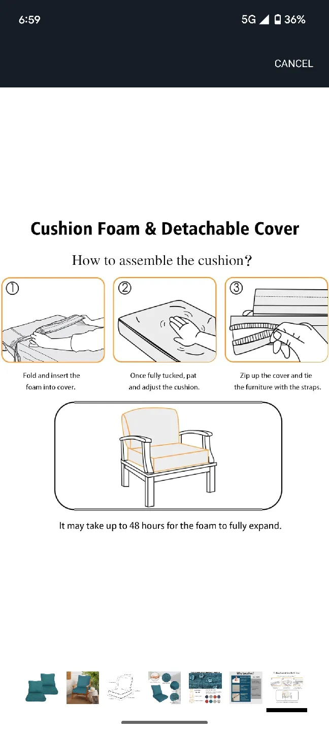 Teal Outdoor Chair Cushions - Water Repellent image indicator(7)