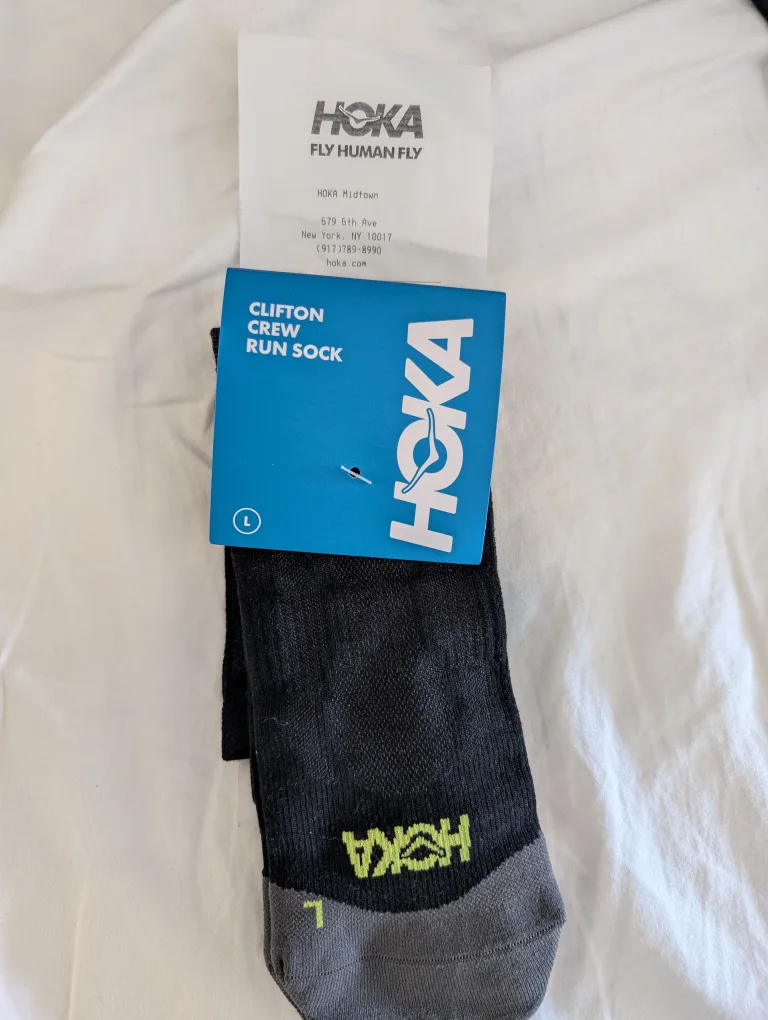 Clifton Crew Run Socks Black Socks Running Socks Size L thumbnail