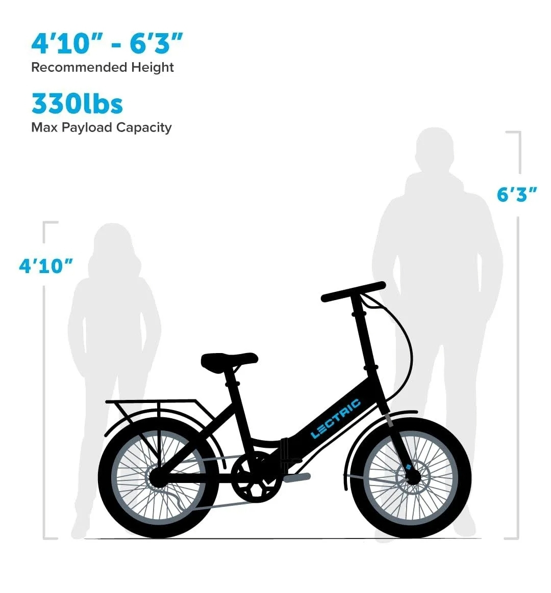 LECTRIC  EBIKES - XP 3.0 FOLDABLE LONG-RANGE EBIKE:  BLACK - photo 3