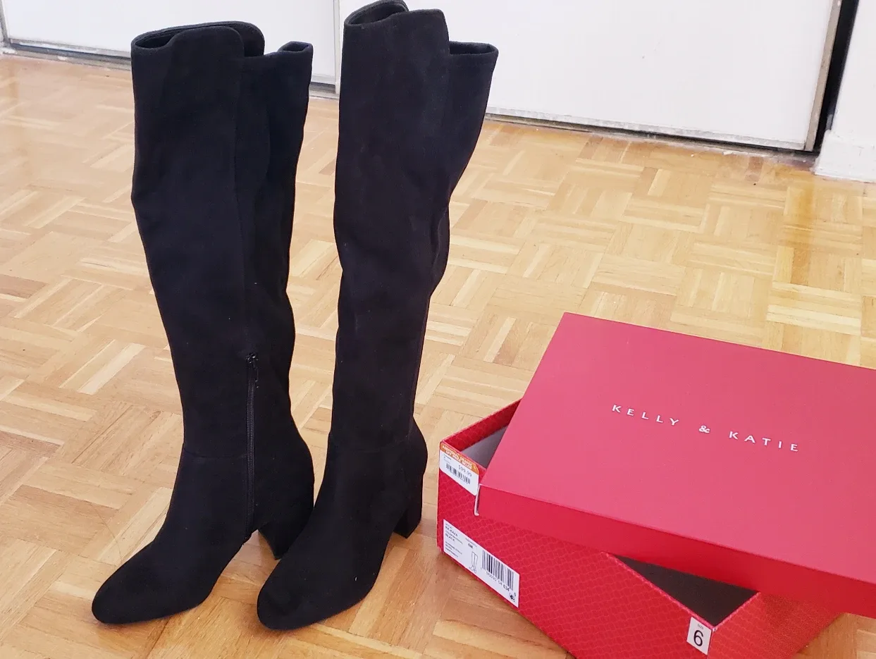 Kelly & Katie Black Over-the-Knee Boots - Size 6 thumbnail