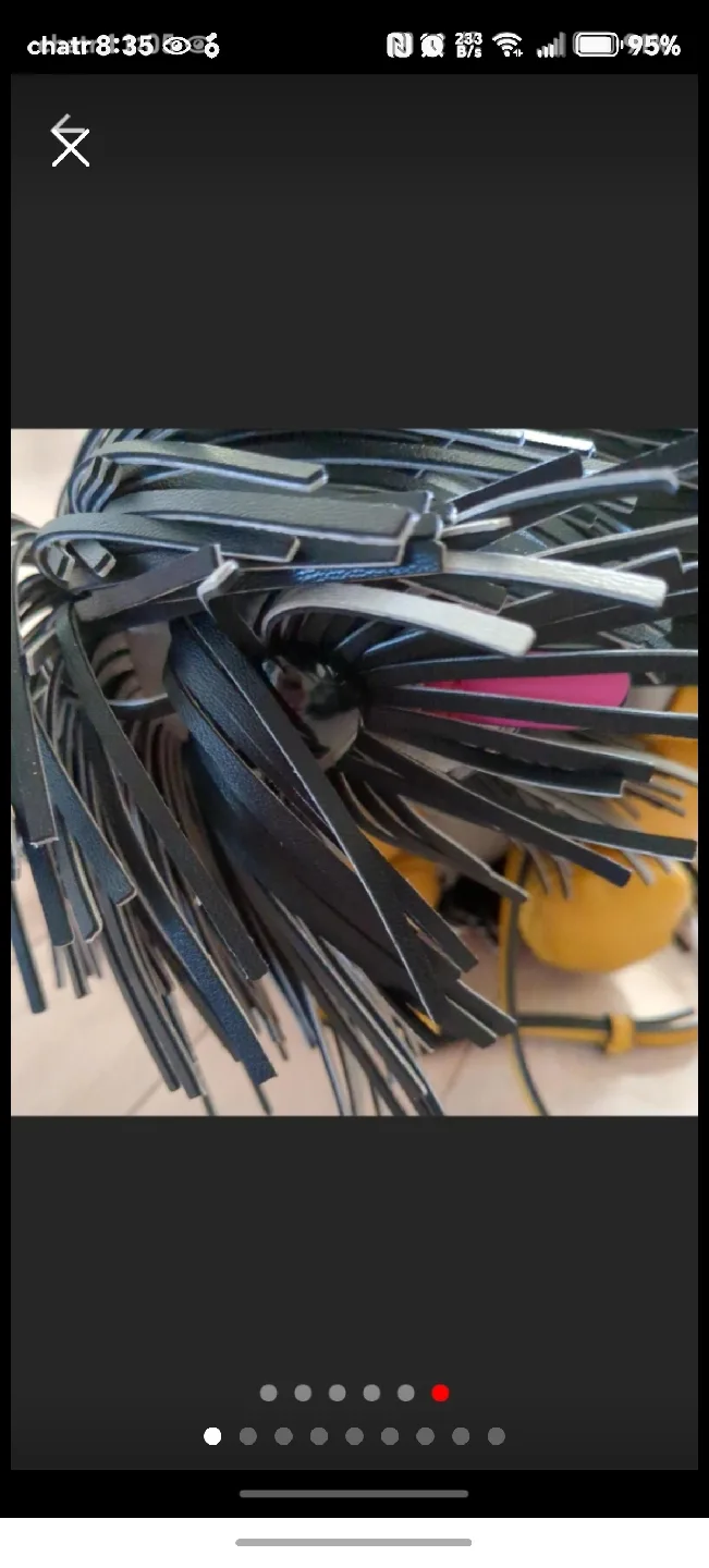 Black Unique Fringe Detail Shoulder Bag image indicator(3)