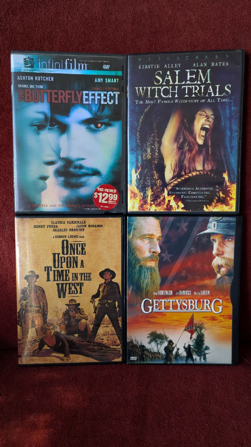 4 DVD Movies  Western, Horror, History Drama, Thriller thumbnail