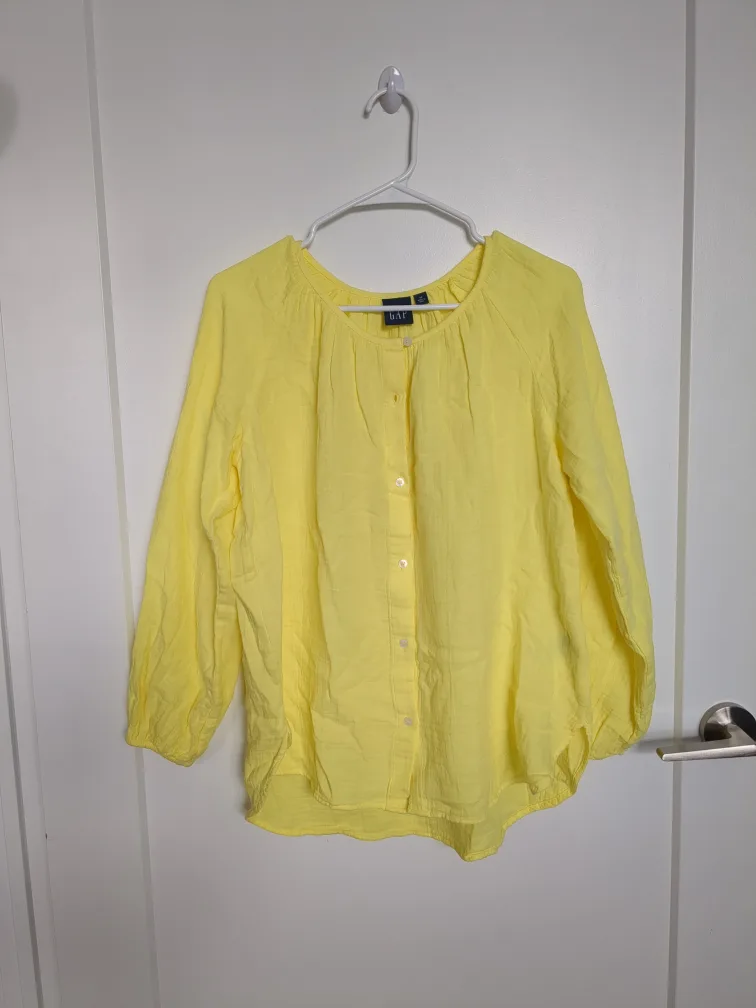 Oversized Yellow Linen Blouse (brand new with tags) thumbnail