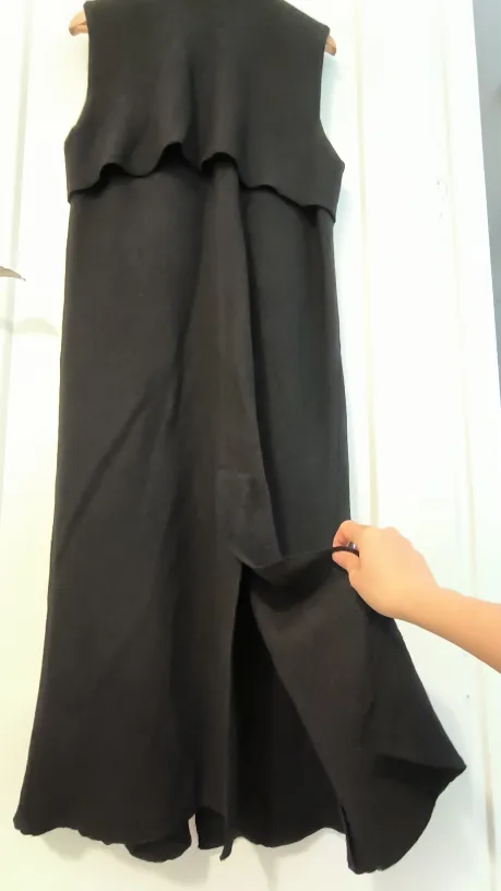 ZARA Sleeveless Black Duster Vest - Size M image indicator(4)