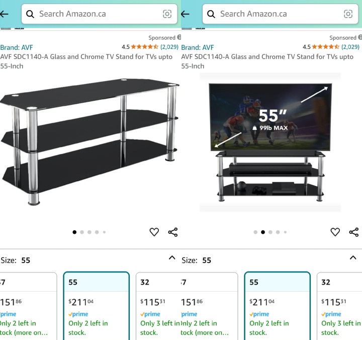 ➡️AVF SDC1140-A Glass, Chrome TVStand 55-Inch - photo 5