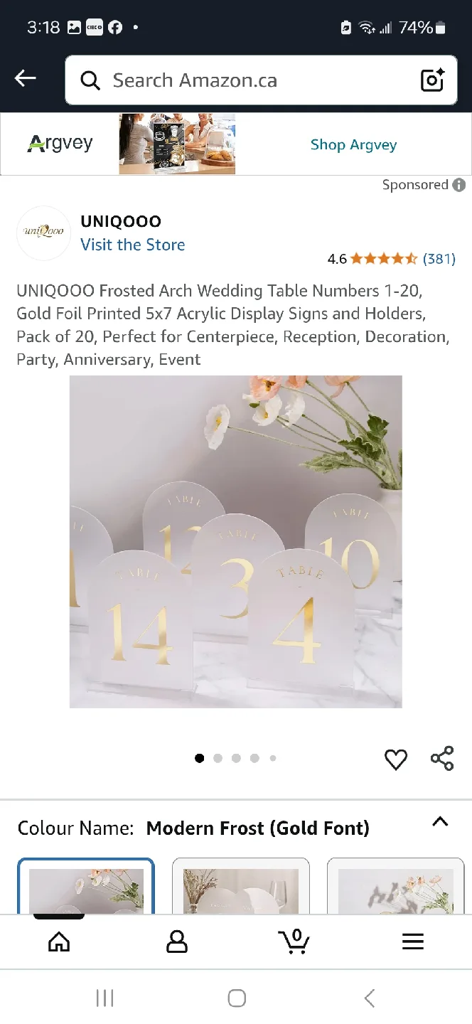 Frosted Arch Table Numbers thumbnail