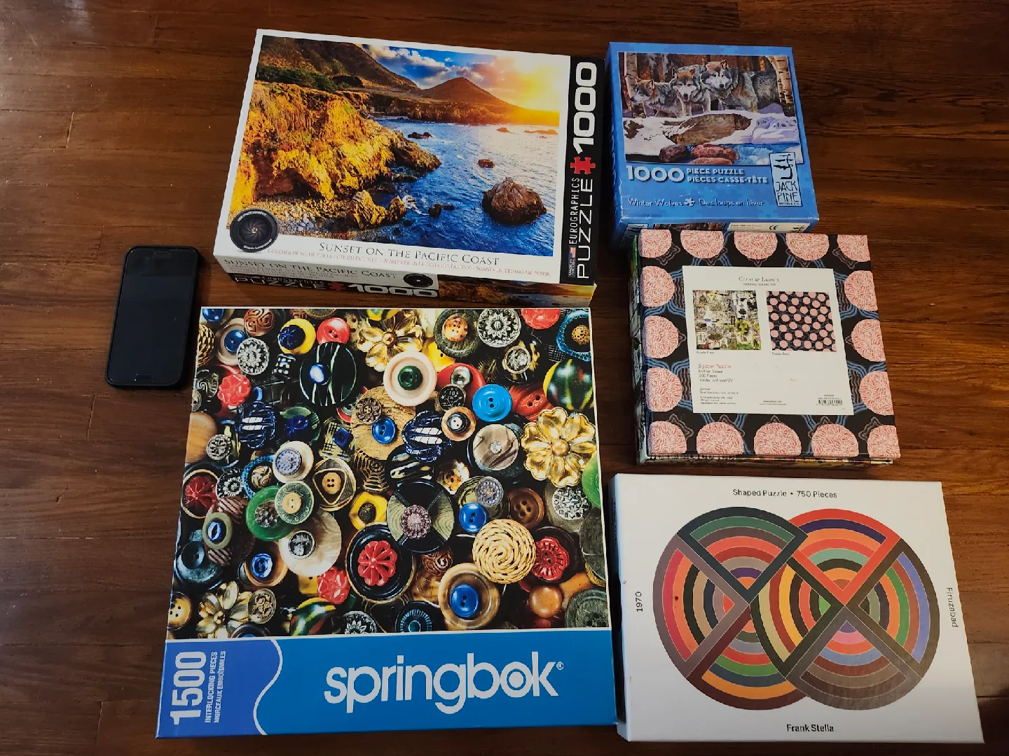 Lot of 5 Jigsaw puzzles (1500, 1000; 750, 500 pcs) thumbnail
