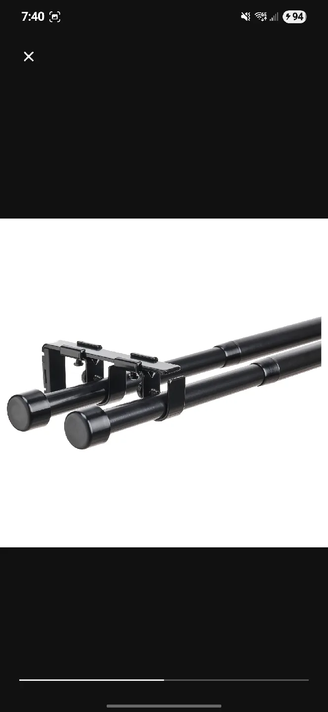 Black Double Curtain Rod thumbnail