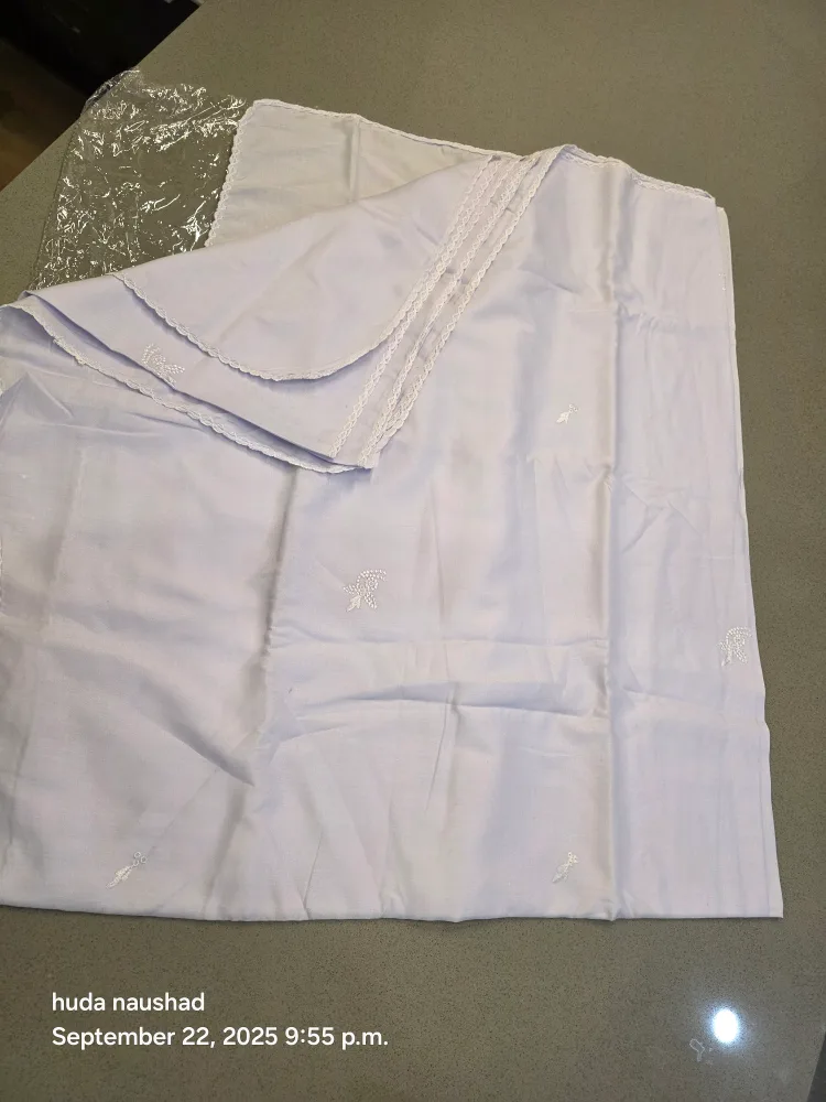 White Embroidered shawl thumbnail