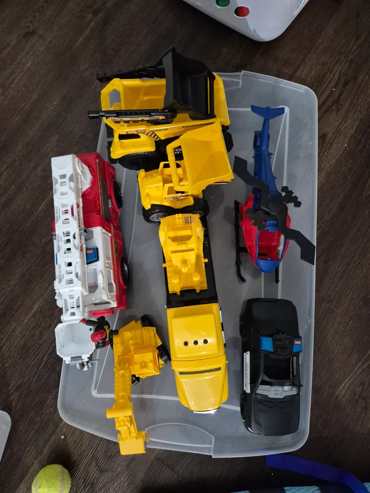 Toy Truck, Firetruck, Helicopter, Police Car Set thumbnail