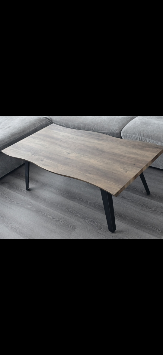 JERRY Coffee Table, Wood, Black Legs