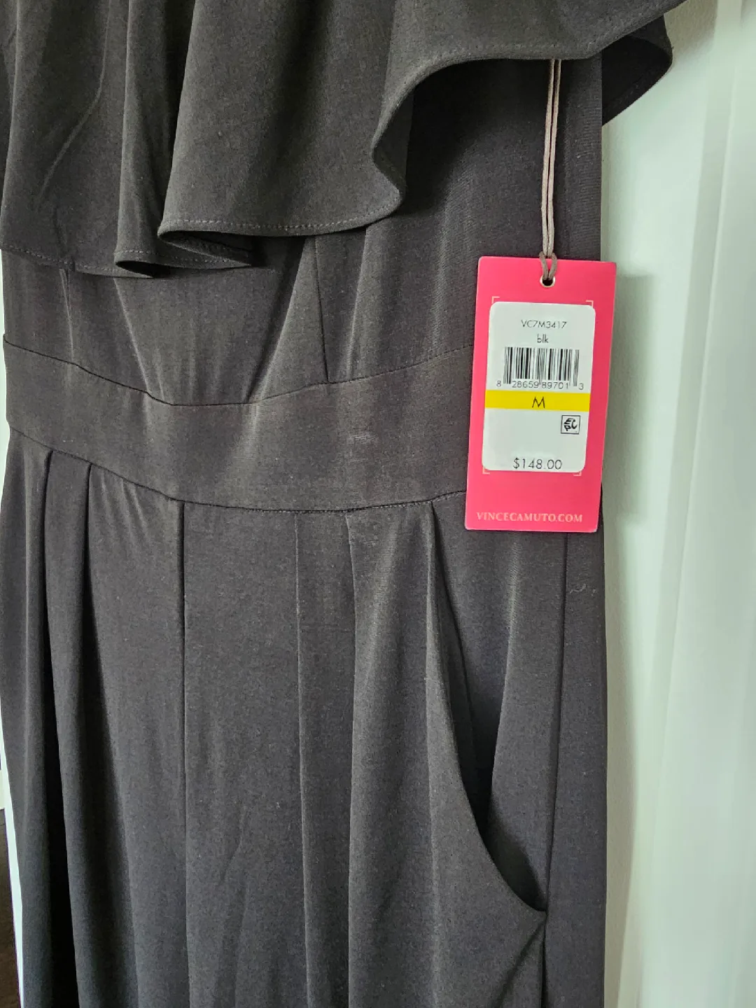 Vince Camuto Black Off-the-Shoulder Jumpsuit - Size M image indicator(2)