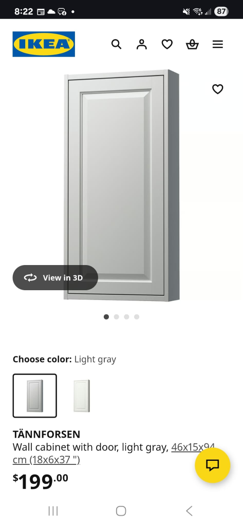 IKEA TÄNNFORSEN Wall Cabinet - Light Gray - photo 2