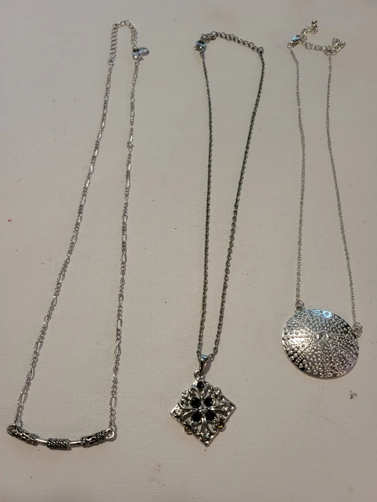 Silver Tone Fashion Necklaces (Set of 3) thumbnail