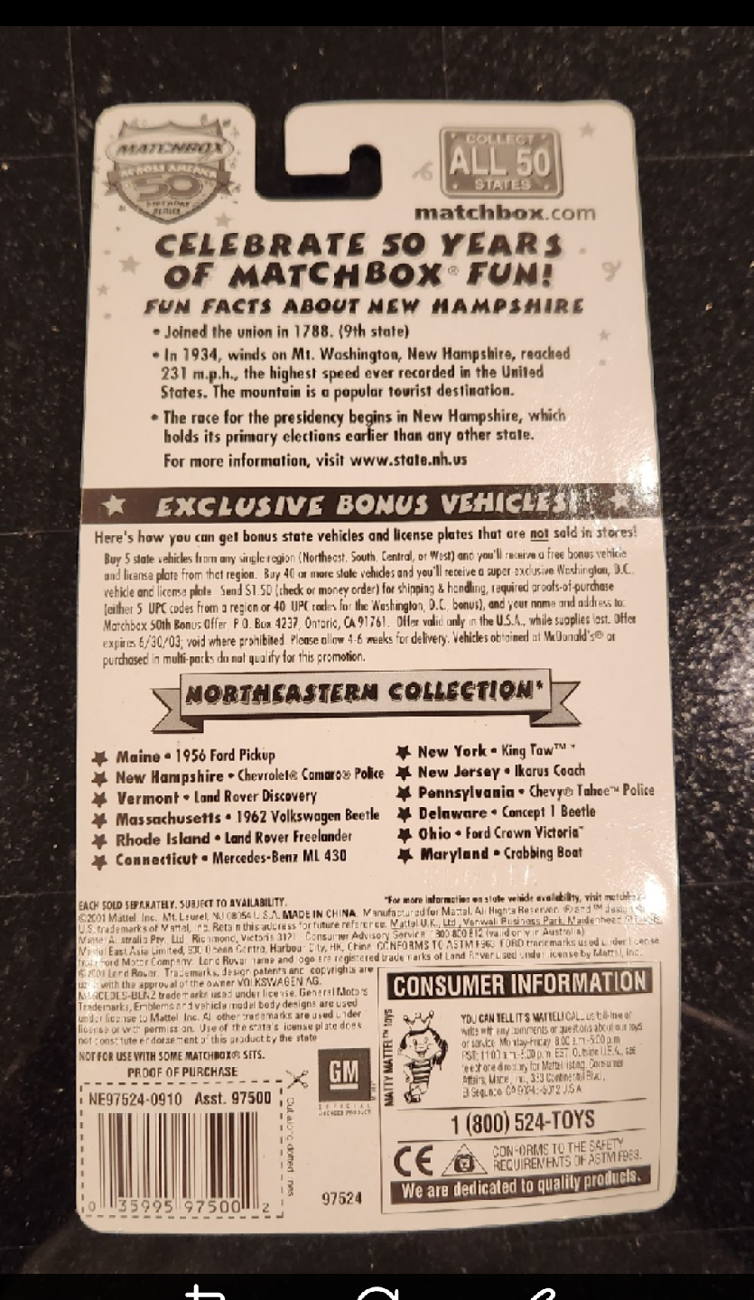 Matchbox Across America 50th Birthday Series - New Hampshire - photo 2
