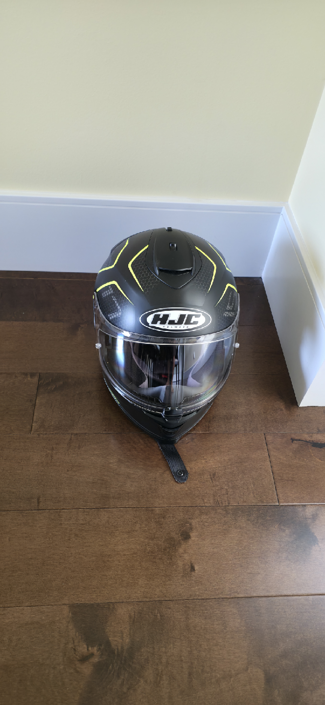 HJC Helmet - Black with Yellow Accents - M