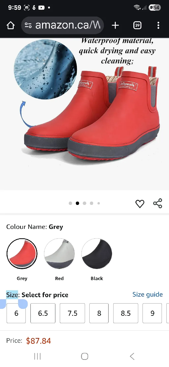 Jollywalk Ankle Rain Boots - Size 6.5 image indicator(3)