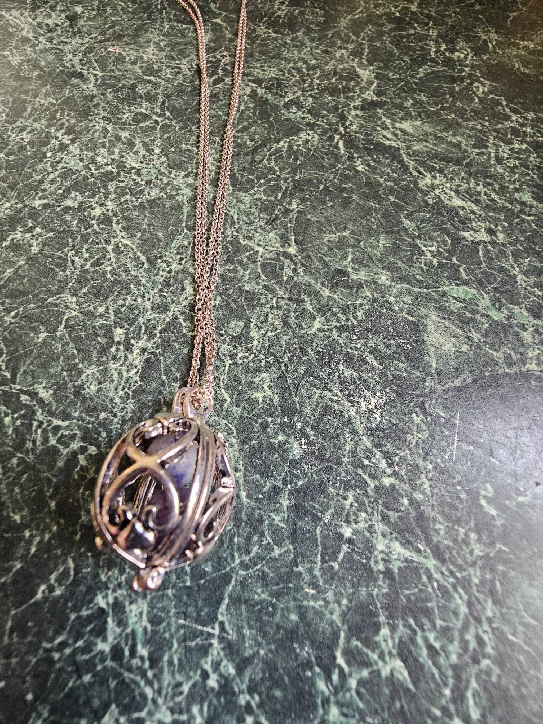 Silver Tone Locket Necklace thumbnail