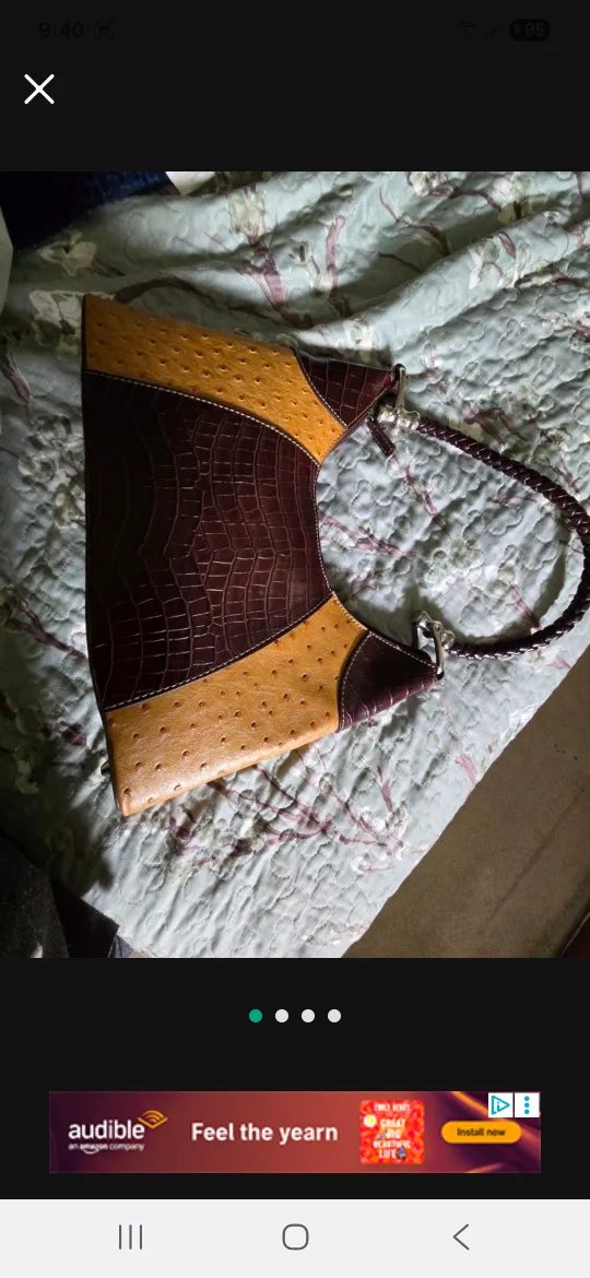 Brown & Tan Leather Shoulder Bag thumbnail