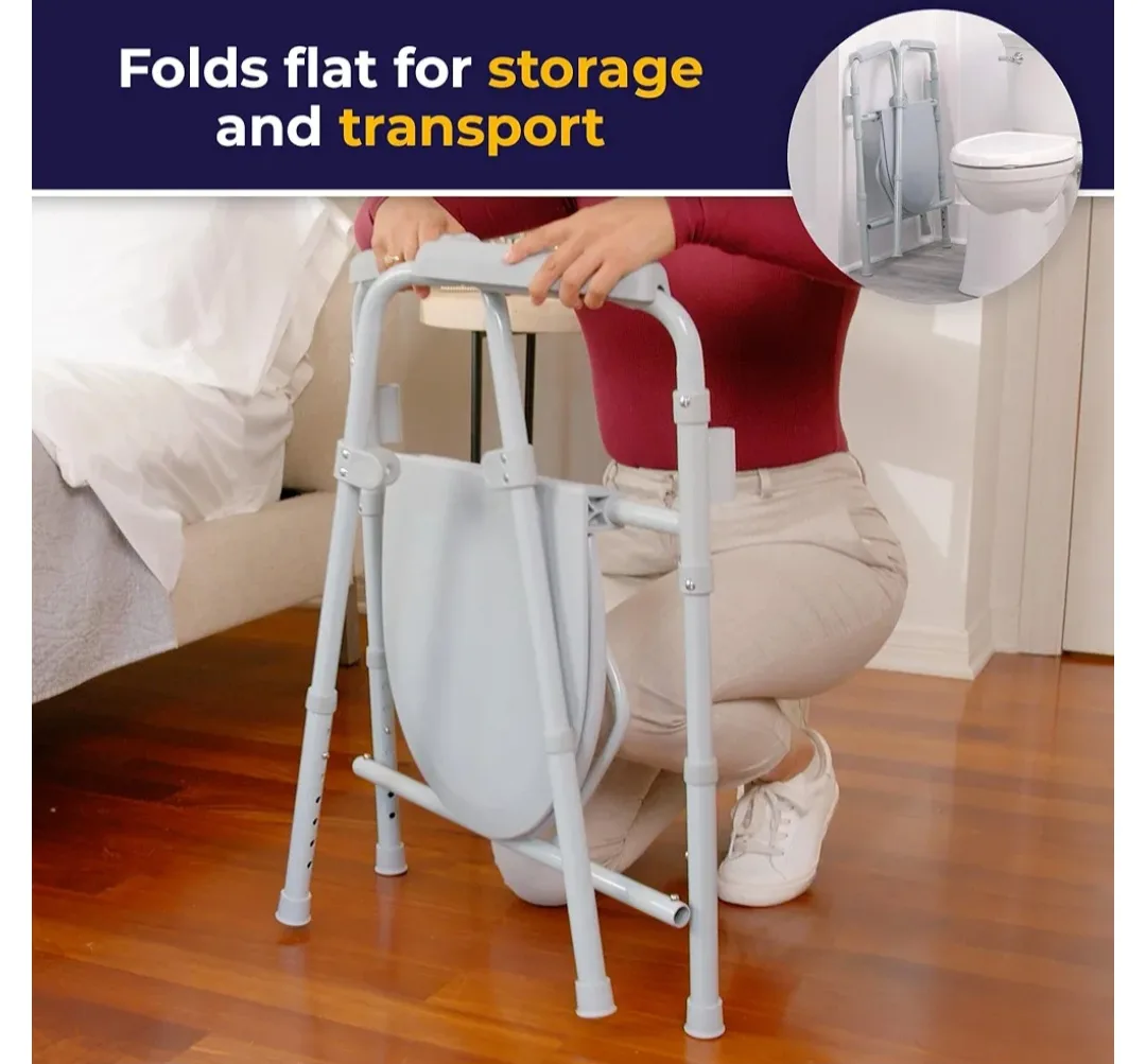 Drive Folding Steel Bedside Commode Chair, Portable Toilet image indicator(8)