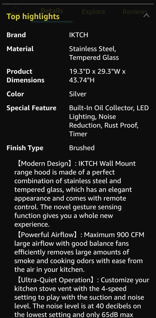 IKTCH 30-inch Wall Mount Range Hood - New in Box! image indicator(4)