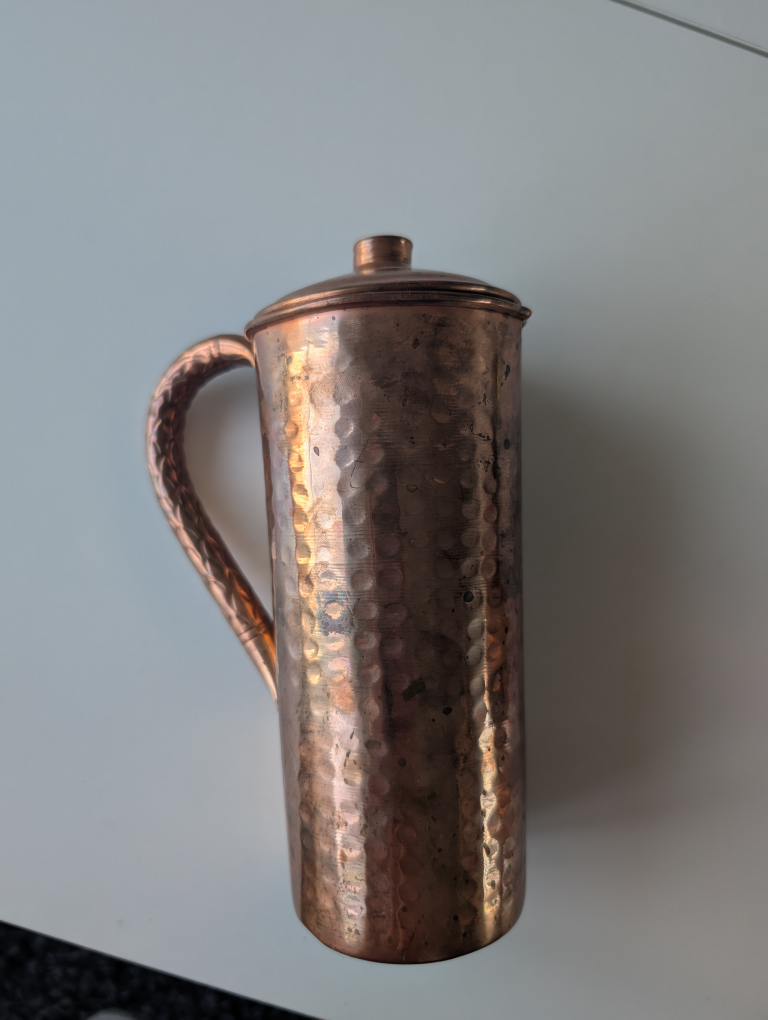 Copper Pitcher with Two Copper Cups - photo 4