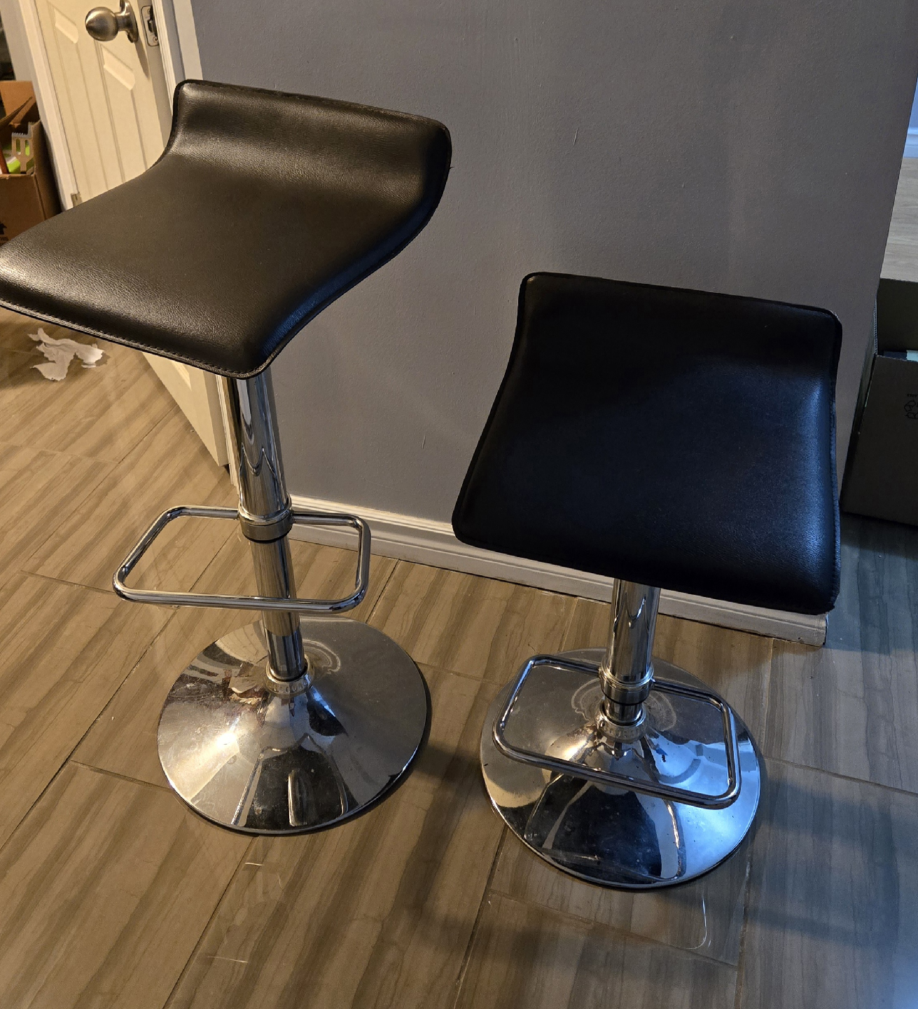 Set of 2 Adjustable dark brown Bar Stools - photo 2