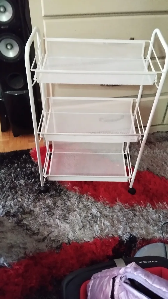 White Metal Rolling Cart thumbnail