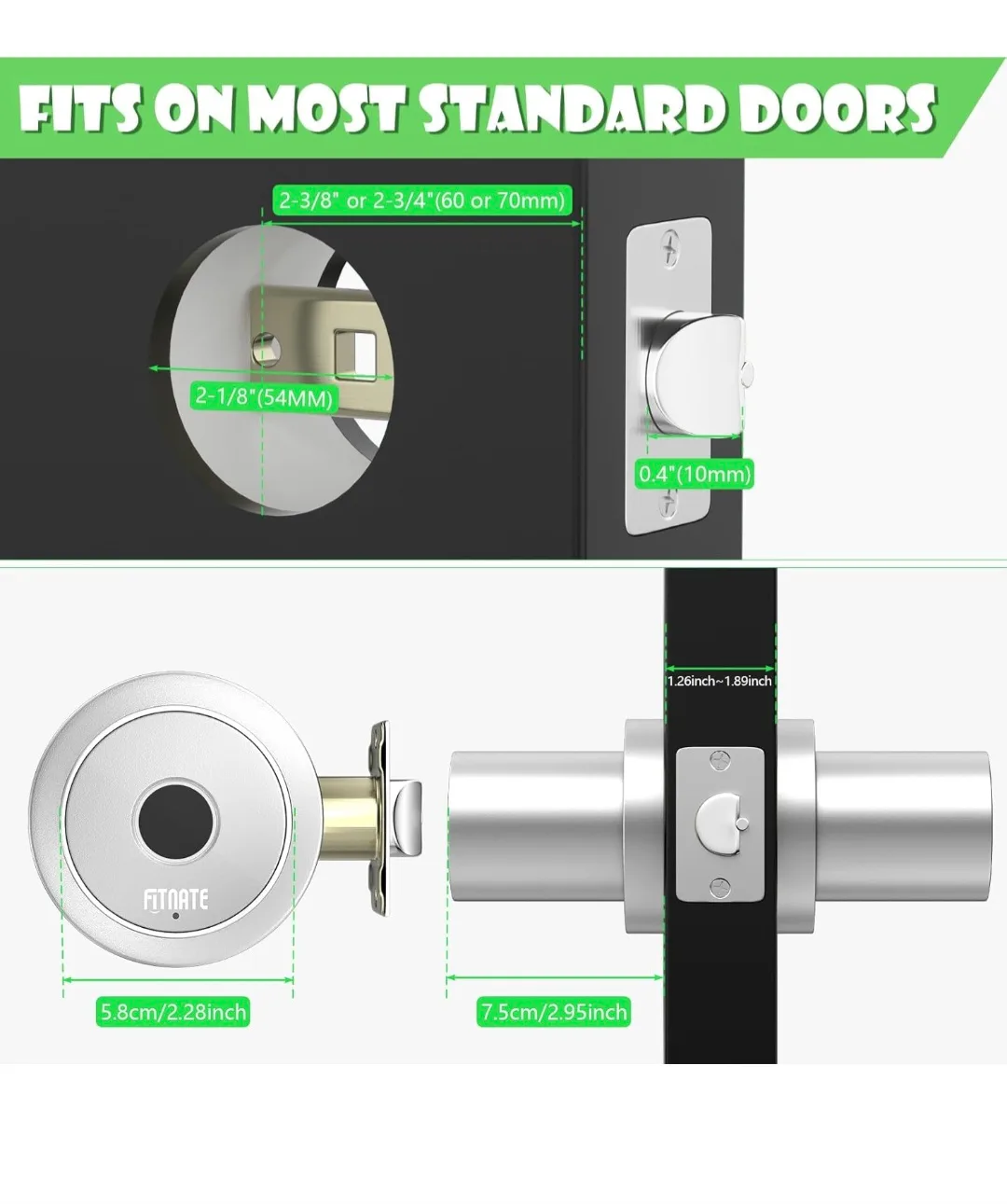 FITNATE Fingerprint Door Smart Lock - Brand New! image indicator(9)
