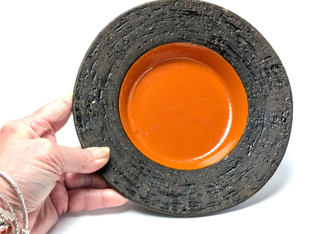 Vintage Upsala Ekeby Decorative Dish ~ Chamotte image indicator(5)