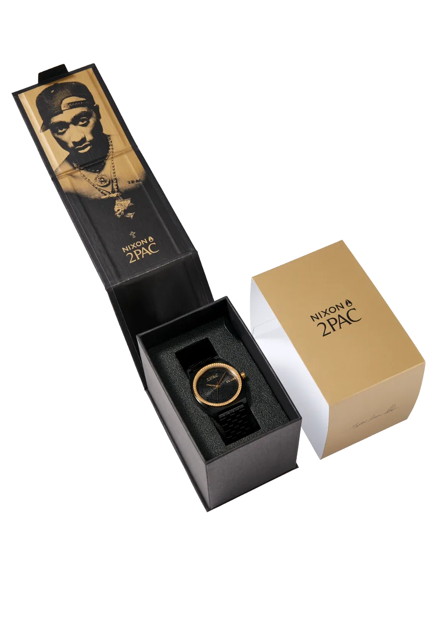 Nixon x 2Pac Time Teller Watch - Black/Gold, New in Box image indicator(3)