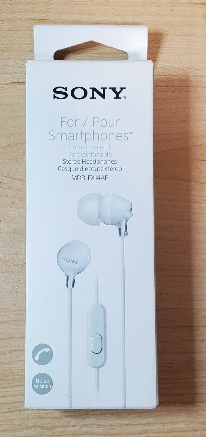 Sony MDR-EX14AP White Stereo Headphones - New in Box thumbnail