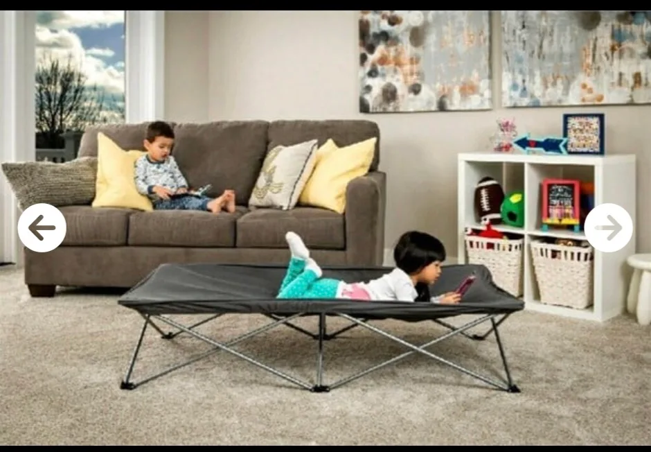 New Regalo My Cot Portable Toddler Bed - Grey thumbnail
