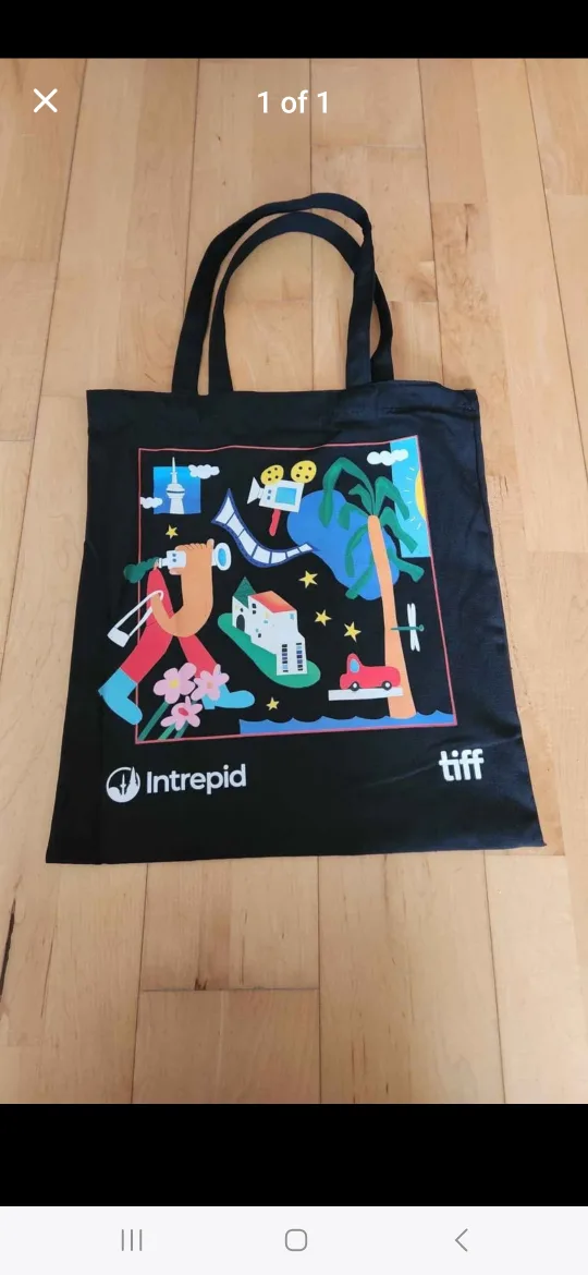Black Intrepid & TIFF Pattern Tote Bag thumbnail