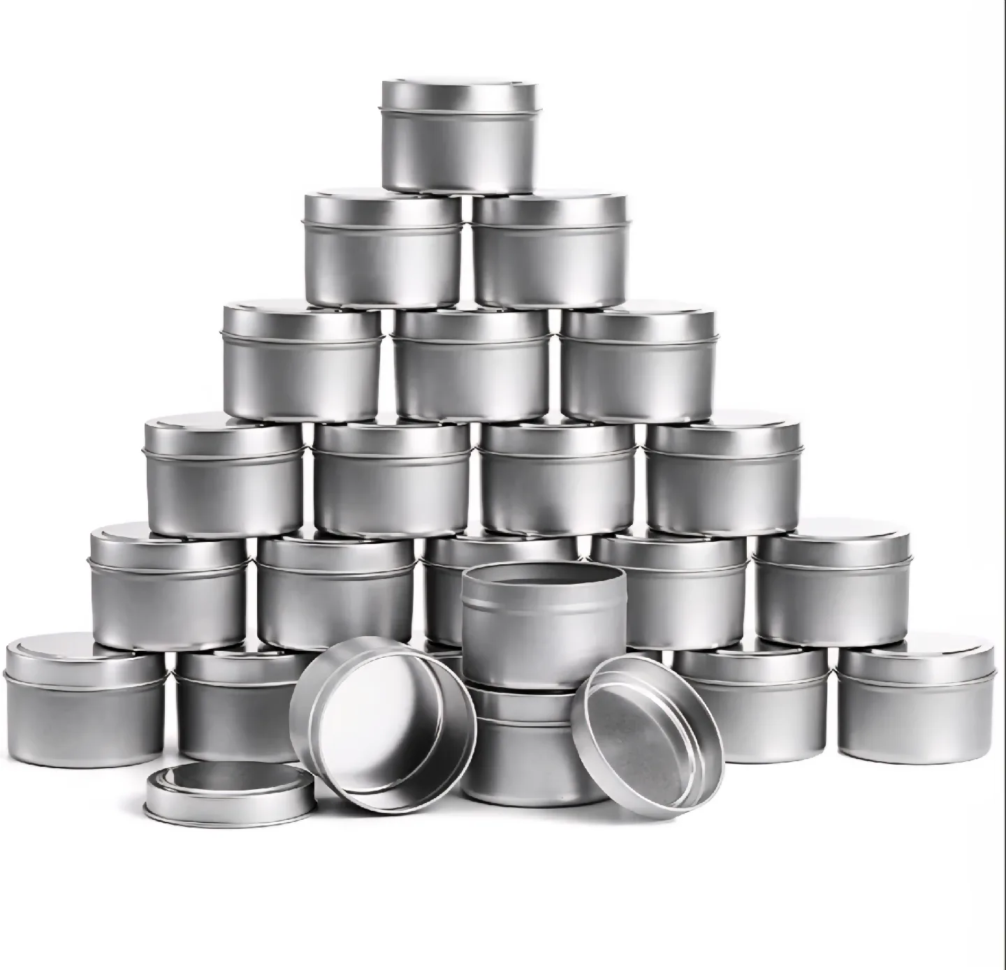 ZEAYEA Silver Metal Candle Tins thumbnail