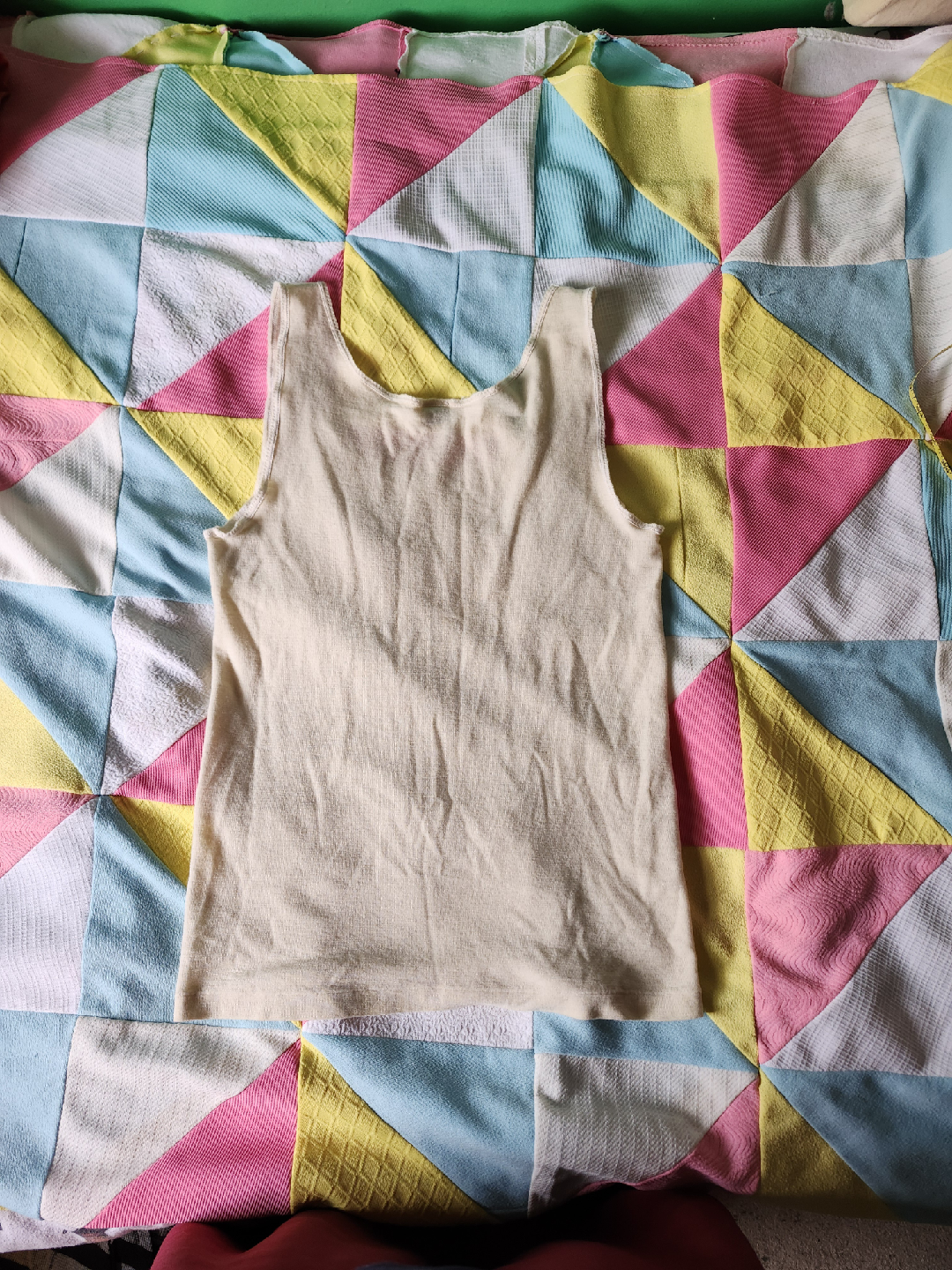 pastel yellow vintage tank top - photo 2