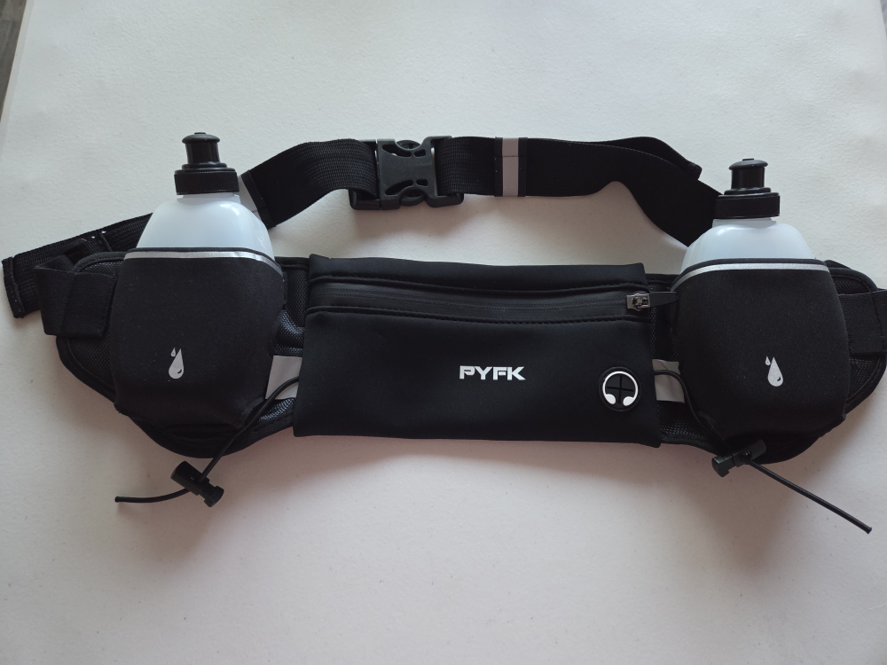 PYFK Running Belt with Water Bottles - Black