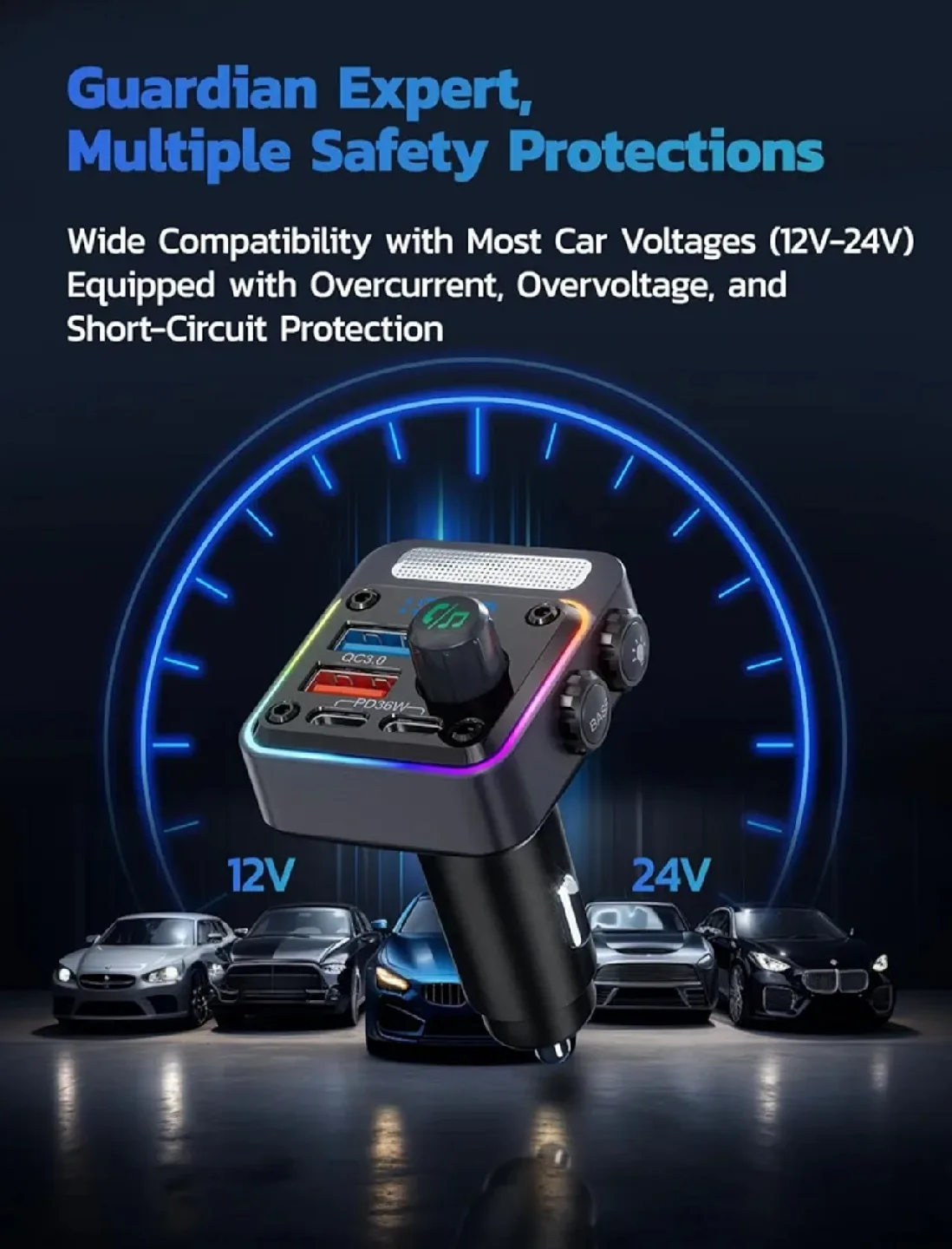 Bluetooth 5.3 Car Adapter image indicator(8)