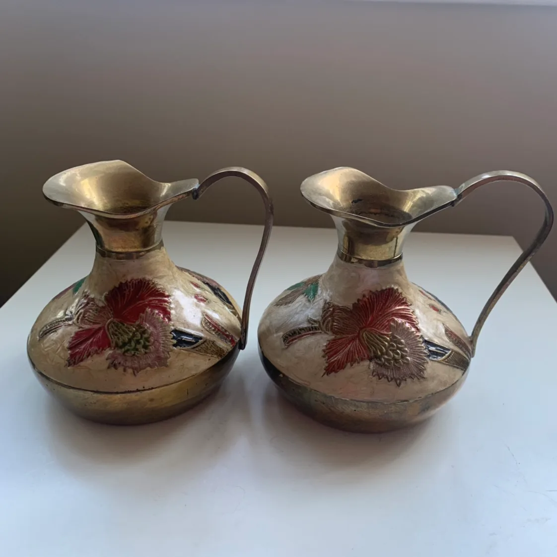 Vintage brass jug pitchers image indicator(2)