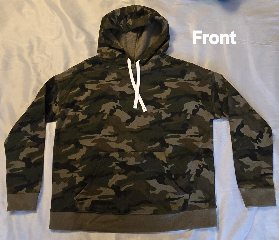 NEW! Camo Print Hoodie! Size L Youth (12-14)