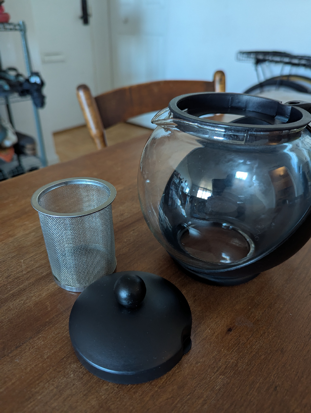 Glass Teapot with Infuser - Black 🥕 - photo 4