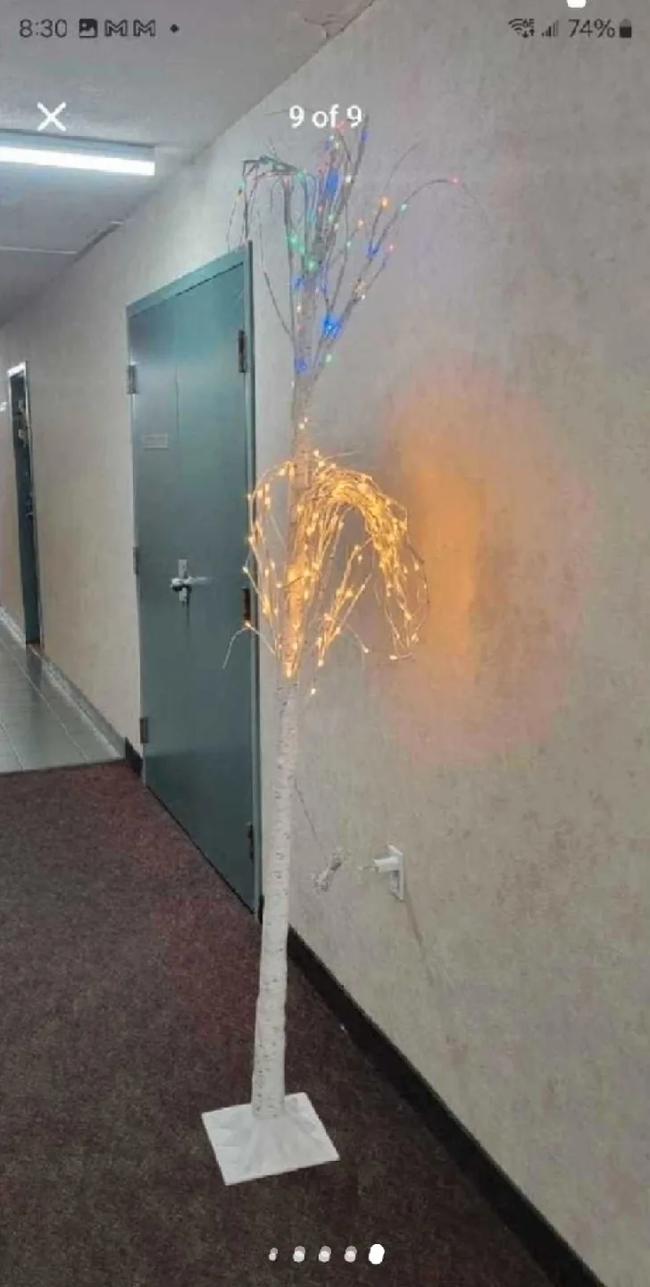 8Ft Lighted Birch Tree image indicator(8)