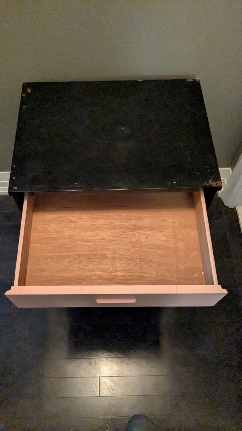 Painted Solid Wood Side Table with Drawer