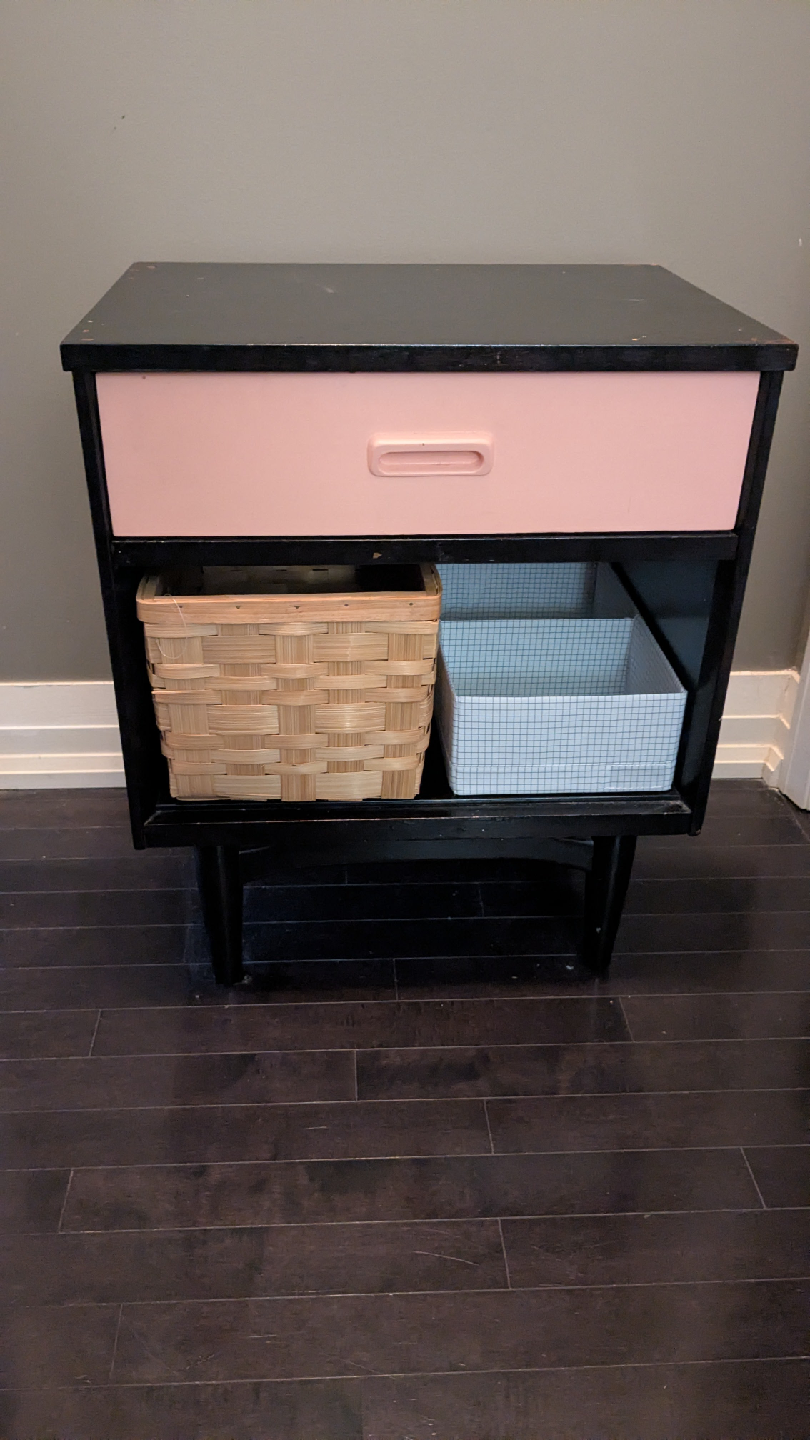 Painted Solid Wood Side Table with Drawer - photo 2